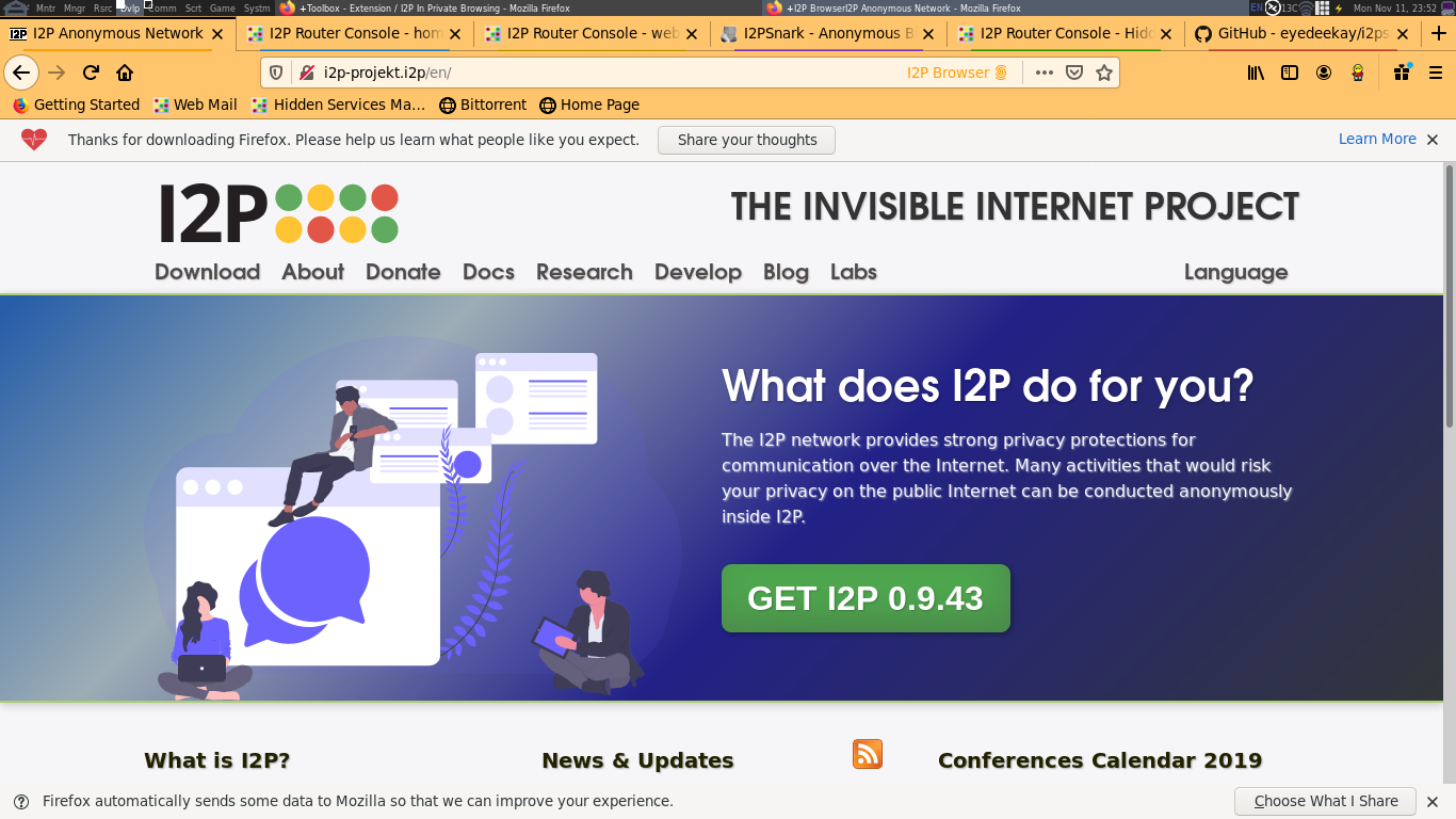 Visiting i2p-projekt.i2p